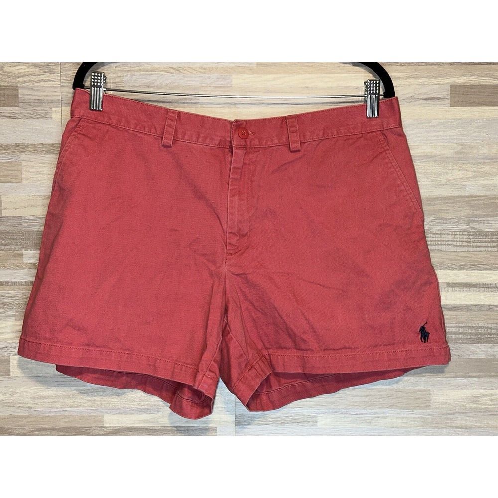 Ralph Lauren Sport High Rise Chino Shorts Women's Size 12 Coral Color #292